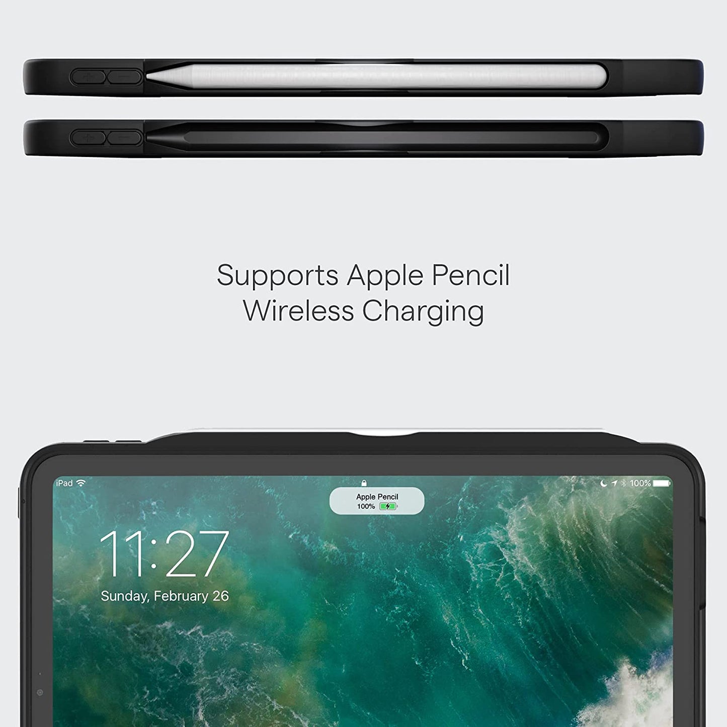 Ipad Pro 11 Inch Case 1St/2Nd/3Rd/4Th Generation Case 2018/2020/2021/2022 | Slim Protective Case Wireless Apple Pencil Charging | Convenient Magnetic Stand & Sleep/Wake Cover | Stealth Black
