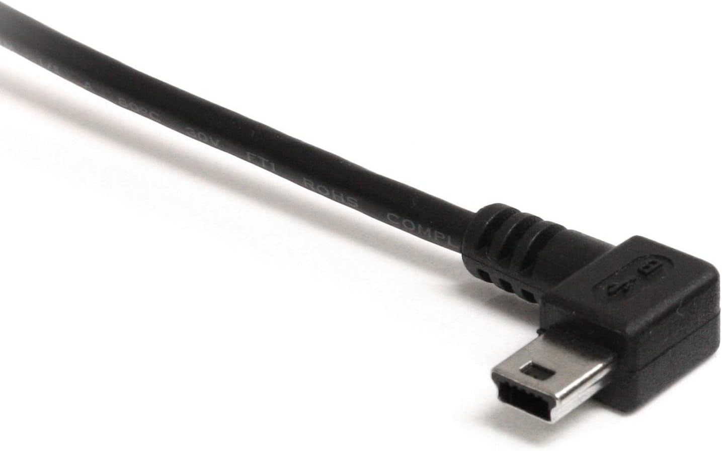 6 Ft. (1.8 M) Left Angle Mini USB Cable - USB 2.0 a to Left Angle Mini B - Black - Mini USB Cable (USB2HABM6LA)