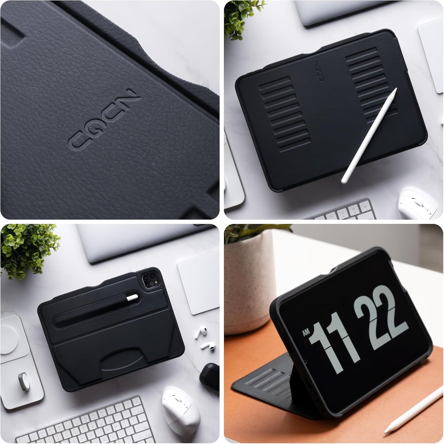 Ipad Pro 11 Inch Case 1St/2Nd/3Rd/4Th Generation Case 2018/2020/2021/2022 | Slim Protective Case Wireless Apple Pencil Charging | Convenient Magnetic Stand & Sleep/Wake Cover | Stealth Black