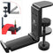 Headphone Hook Desk, Headphones Stand under Table Foldable Headset Holder Clamp Hanger Mount, Built in Cable Clip Organizer for PC Gaming, Office, Backpack Bag Purse Hanging