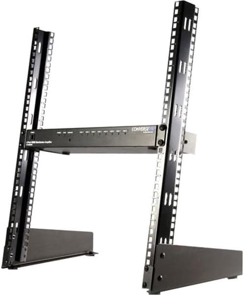 2-Post 12U Desktop Server Rack, Small Open Frame 19In Computer Rack, Compact Network Rack for AV / Studio / Data / IT Equipment, Free Standing Two-Post Home/Office Rack , TAA (RK12OD)