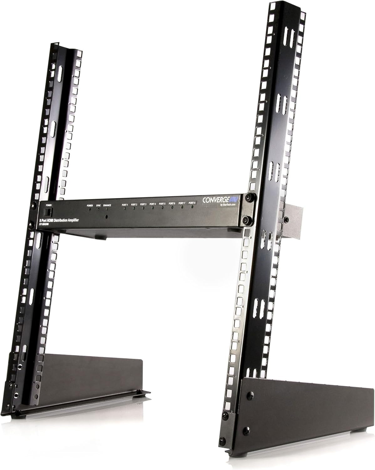 2-Post 12U Desktop Server Rack, Small Open Frame 19In Computer Rack, Compact Network Rack for AV / Studio / Data / IT Equipment, Free Standing Two-Post Home/Office Rack , TAA (RK12OD)