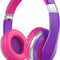 I41 Kids Headphones, Headphones for Kids Children Girls Boys Teens Foldable Adjustable on Ear Headphones with 3.5Mm Jack for Smartphones Computer MP3/4 Kindle School Travel Tablet (Purple/Red)