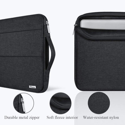 13 13.6 Inch Laptop Sleeve Case Compatible with Macbook Air/Macbook Pro 13 M2/M1,13.5 Surface Laptop 5/4, Surface Pro X / 9/8, Ipad Pro 12.9, Waterproof Computer Bag Cover with Handle, Black