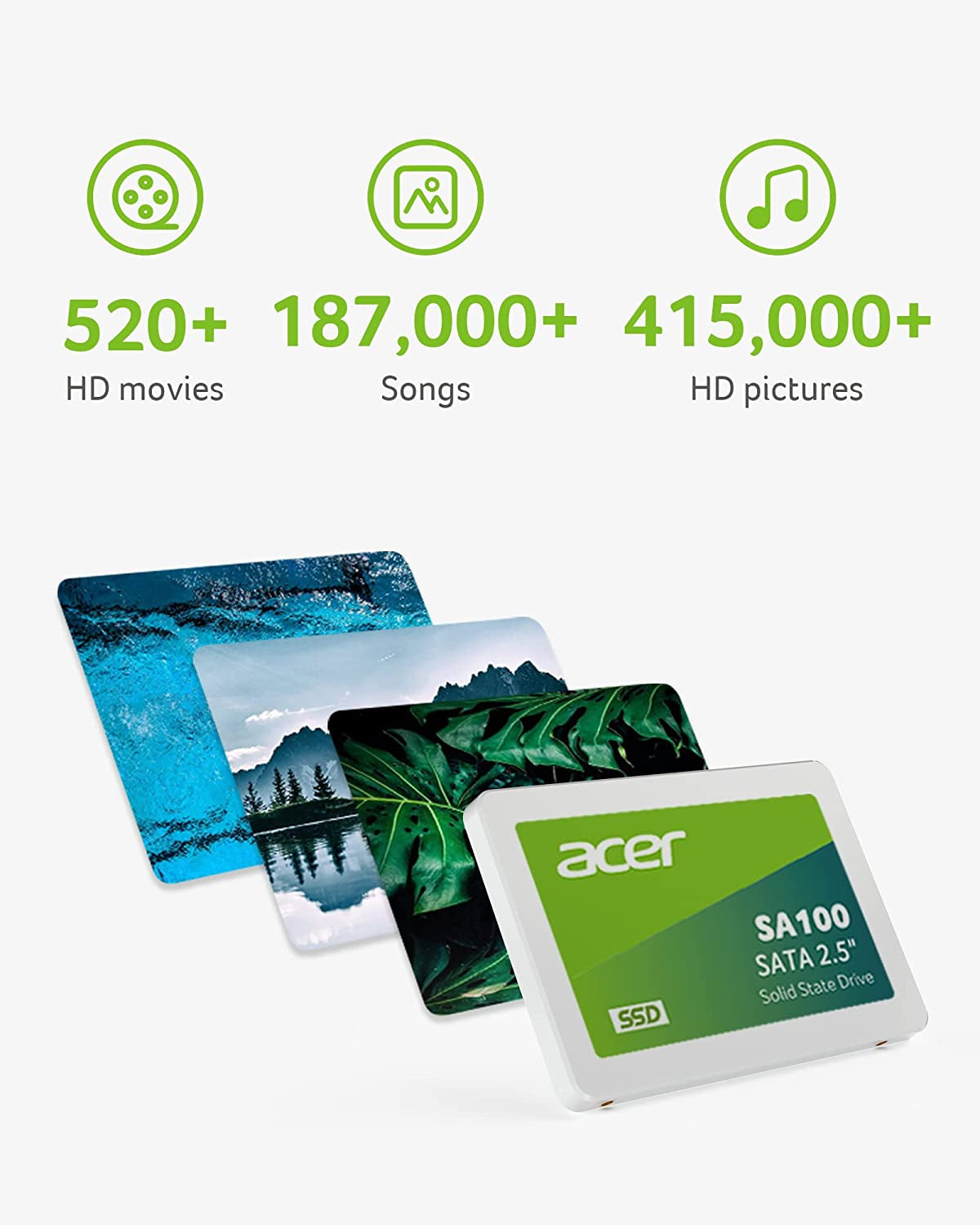 SA100 960GB 2.5 Inch SSD SATA III Internal SSD Hard Drive, 560Mb/S Read, 3D NAND Flash Memory, SATA III 6 Gb/S Interface