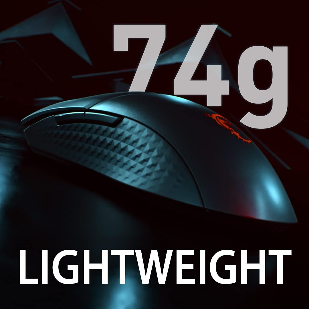 Clutch GM41 Lightweight Wireless Gaming Mouse & Charging Dock, 20,000 DPI, 60M Omron Switches, Fast-Charging 80Hr Battery, RGB Mystic Light, 6 Programmable Buttons, Pc/Mac