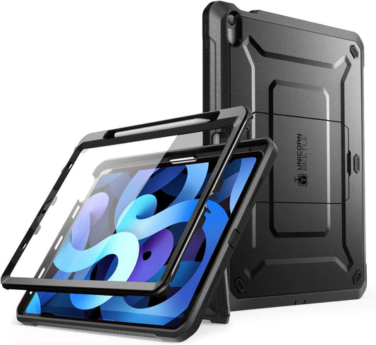for Ipad Air 5Th Generation Case / Ipad Air 4Th Generation Case with Pencil Holder (Unicorn Beetle Pro), [Built-In Screen Protector & Stand] Rugged Case for Ipad Air 5/4 10.9 Inch, Black