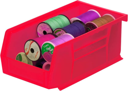 30220 Akrobins Plastic Storage Bins, Space-Saving Stackable Bins, Garage Organization Bins, Pantry Organization, Craft Storage, 7-Inch X 4-Inch X 3-Inch, Red, 24-Pack