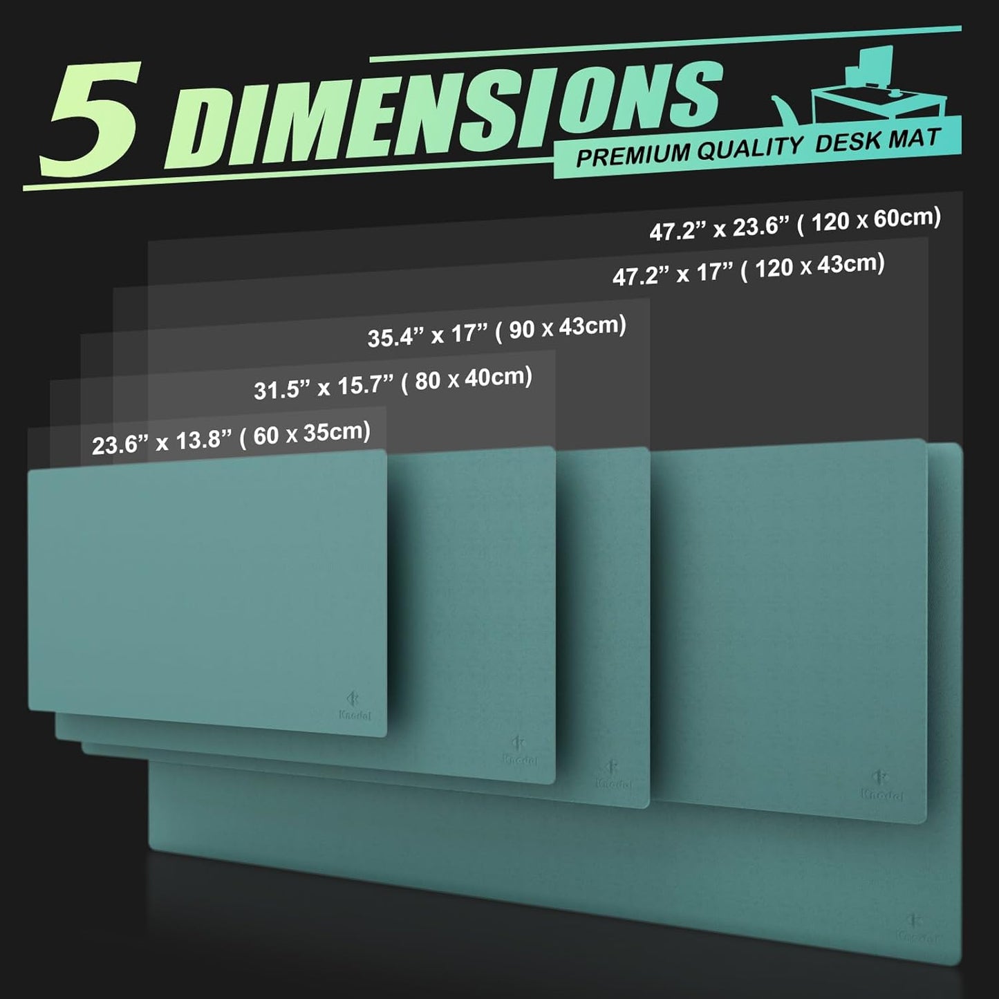 Large Desk Mat, Office Desk Pad, Computer Desk Mat, Laptop Mat for Desk, Desk Protecor Mat, Desktop Mat, Desk Writing Pad, Desk Blotter Pad, Desk Cover Mat (31.5"X15.7", Green)