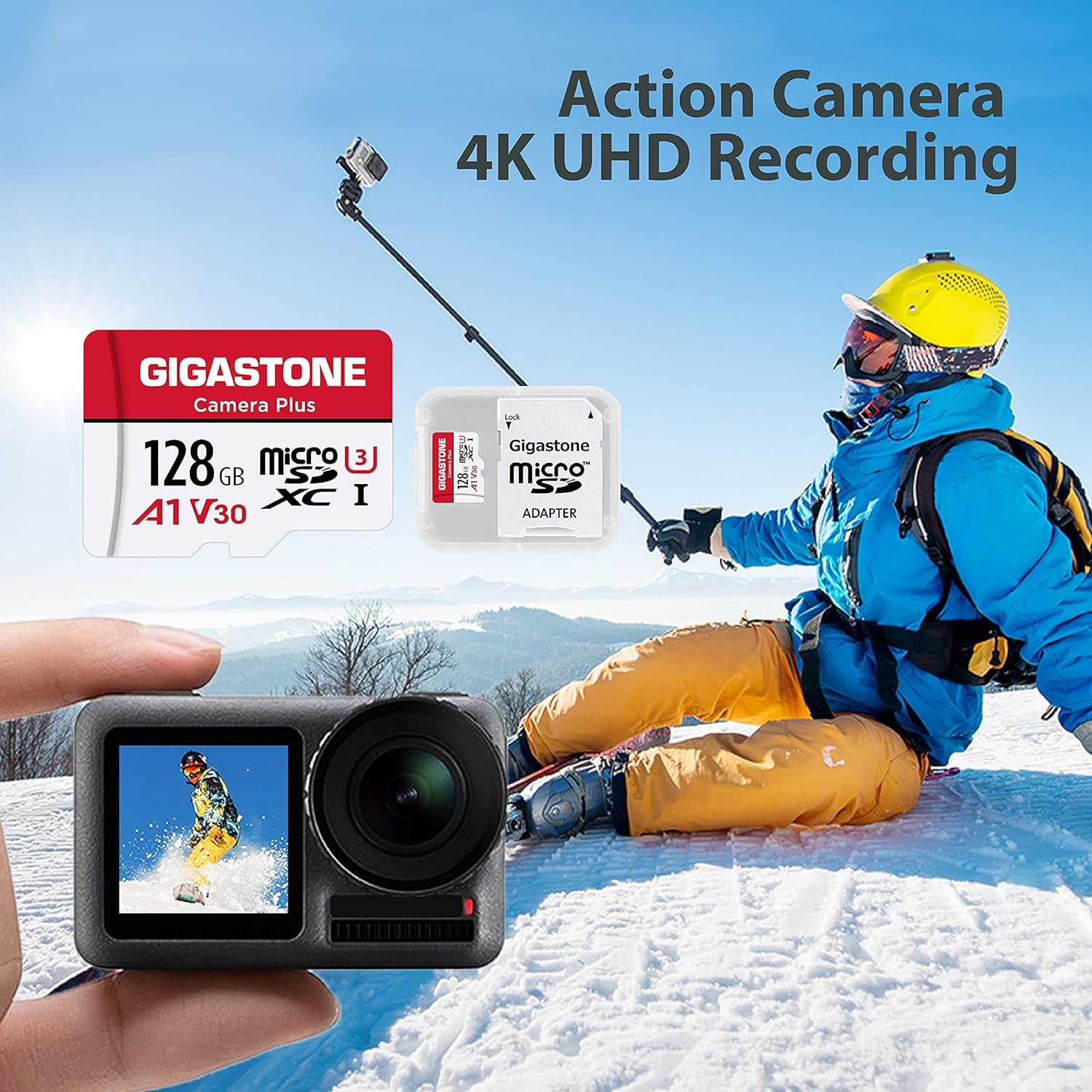 128GB 2-Pack Micro SD Card, Camera Plus, Compatible with Gopro, Security Camera, Dash Cam, Speed up to 100Mb/S, 4K Video Recording, Micro SDXC UHS-I A1 V30 U3 Class 10