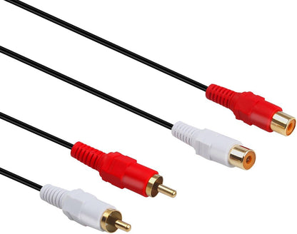 RCA Extension Cable, 2RCA Male to 2RCA Female Stereo Audio Cables for Home Theater, HDTV, Amplifiers, Hi-Fi Systems (50FT/15M)
