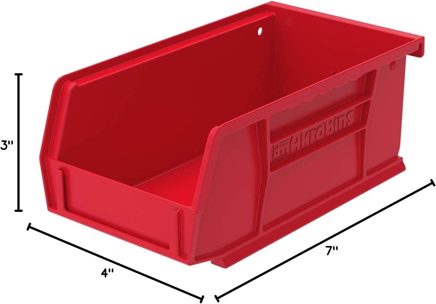 30220 Akrobins Plastic Storage Bins, Space-Saving Stackable Bins, Garage Organization Bins, Pantry Organization, Craft Storage, 7-Inch X 4-Inch X 3-Inch, Red, 24-Pack