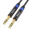 1/4 Inch TRS Cable, Quarter Inch 1/4 TRS to TRS Balanced Stereo Audio Cable Male to Male Pro Interconnect Cable Guitar Cable, Nylon Braid - 3 FT