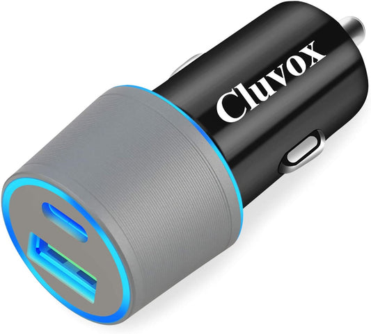 Dual USB Car Charger Adapter,  20W Fast Charge Car Charger for Iphone 16 Pro Max/Plus/15/14/13/12/11/Xs/Xr/8/Se 2020/Ipad 8Th/Pro/Air 4/Mini, Google Pixel, Samsung Cigarette USB Charger