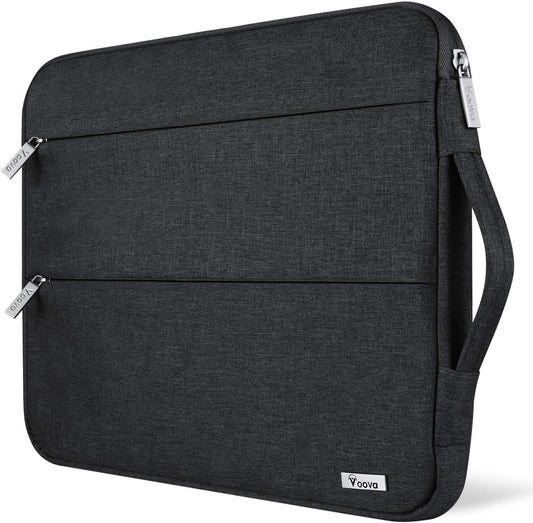 13 13.6 Inch Laptop Sleeve Case Compatible with Macbook Air/Macbook Pro 13 M2/M1,13.5 Surface Laptop 5/4, Surface Pro X / 9/8, Ipad Pro 12.9, Waterproof Computer Bag Cover with Handle, Black