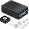 Raspberry Pi 4 Fan ABS Case with Cooling Fan, Heatsink, Simple Removable Top Cover for Pi 4 Model B/ 4B
