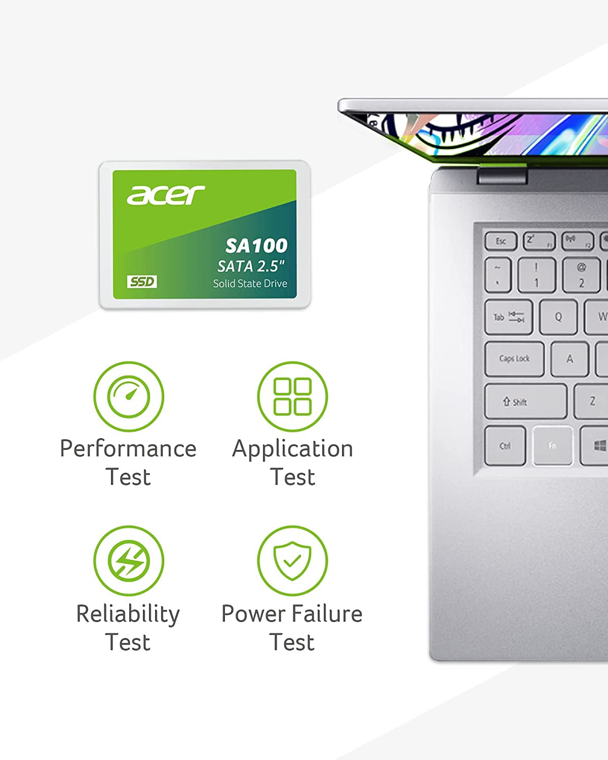 SA100 960GB 2.5 Inch SSD SATA III Internal SSD Hard Drive, 560Mb/S Read, 3D NAND Flash Memory, SATA III 6 Gb/S Interface
