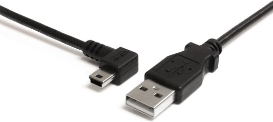 6 Ft. (1.8 M) Left Angle Mini USB Cable - USB 2.0 a to Left Angle Mini B - Black - Mini USB Cable (USB2HABM6LA)
