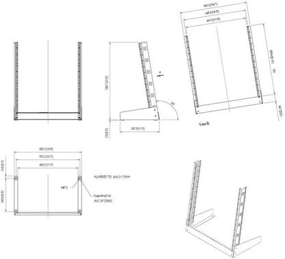 2-Post 12U Desktop Server Rack, Small Open Frame 19In Computer Rack, Compact Network Rack for AV / Studio / Data / IT Equipment, Free Standing Two-Post Home/Office Rack , TAA (RK12OD)