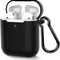Protective Silicone Case with Keychain for Apple Airpods 2 (Black)