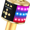 Bluetooth Wireless Karaoke Microphone with LED Lights,4-In-1 Portable Handheld Mic with Speaker Karaoke Player for Singing Home Party Toys Birthday Gift for Kids Adults Girls Q78(Gold)