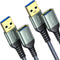 USB Extension Cable,Usb Extender,Usb 3.0 Extension Cable, Male to Female Cord High Data Transfer Compatible with Webcam,Usb Keyboard,Flash Drive,Hard Drive,Printer,3.3+3.3Ft,Grey