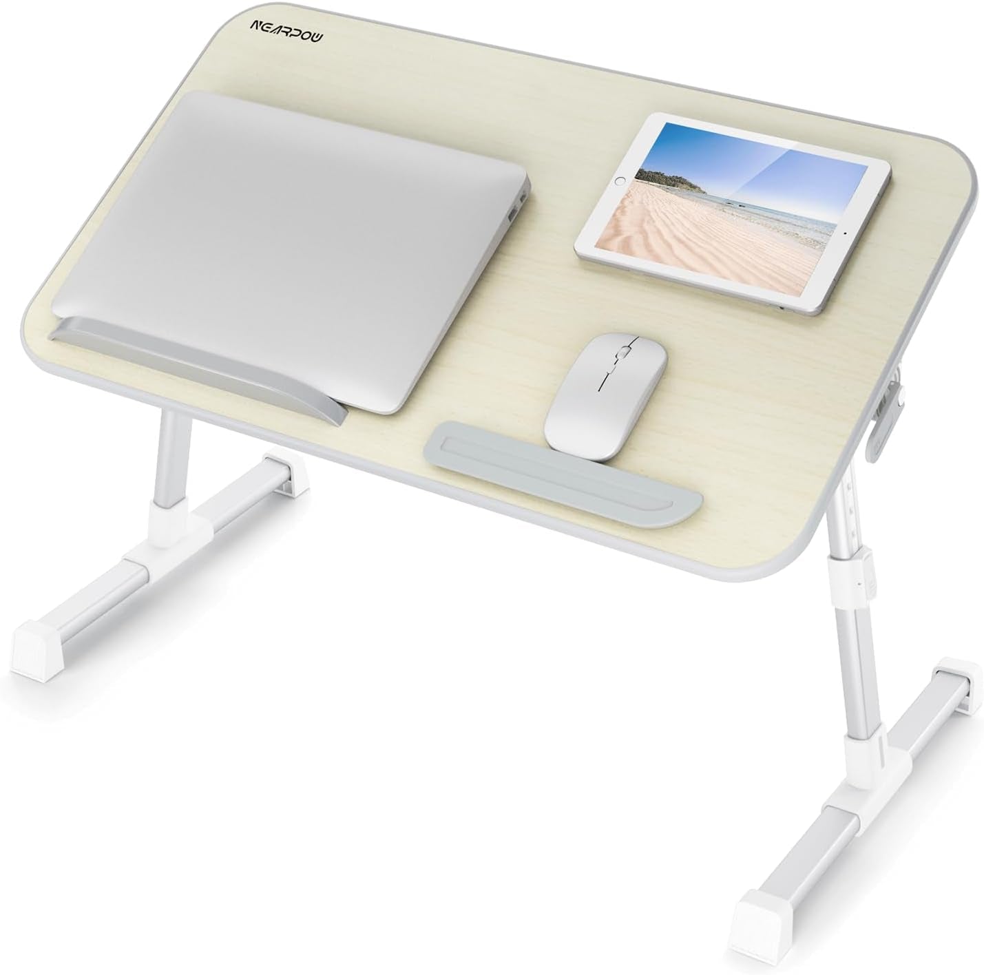 Laptop Bed Tray Table,  (Larger Size) Adjustable Laptop Bed Stand, Portable Standing Table with Foldable Legs, Foldable Lap Tablet Table for Sofa Couch Floor - Large Size