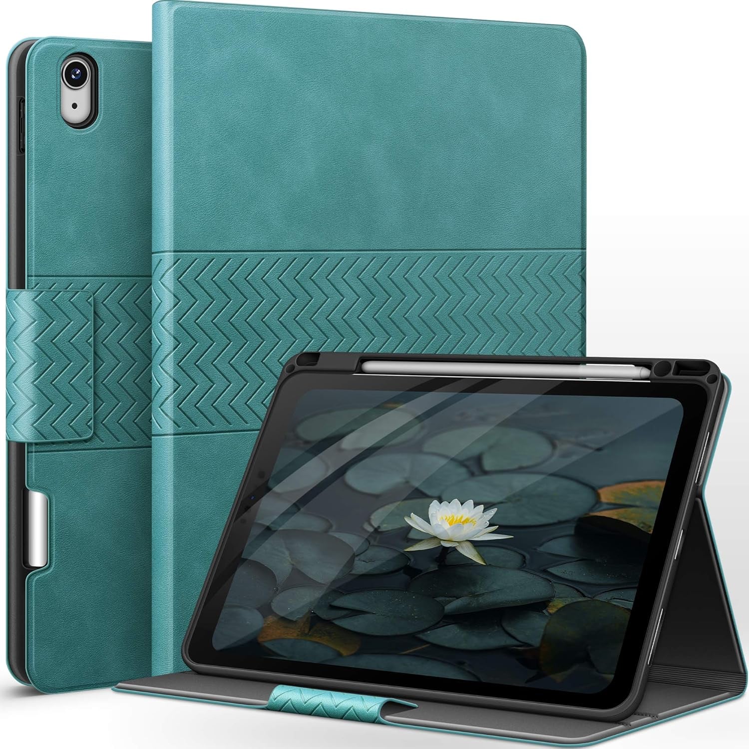 Case for Ipad Air 11 Inch(2024)/Ipad Air 5Th/4Th Generation (2022/2020) with Pencil Holder, Auto Sleep/Wake, Adjustable Angle (Green)
