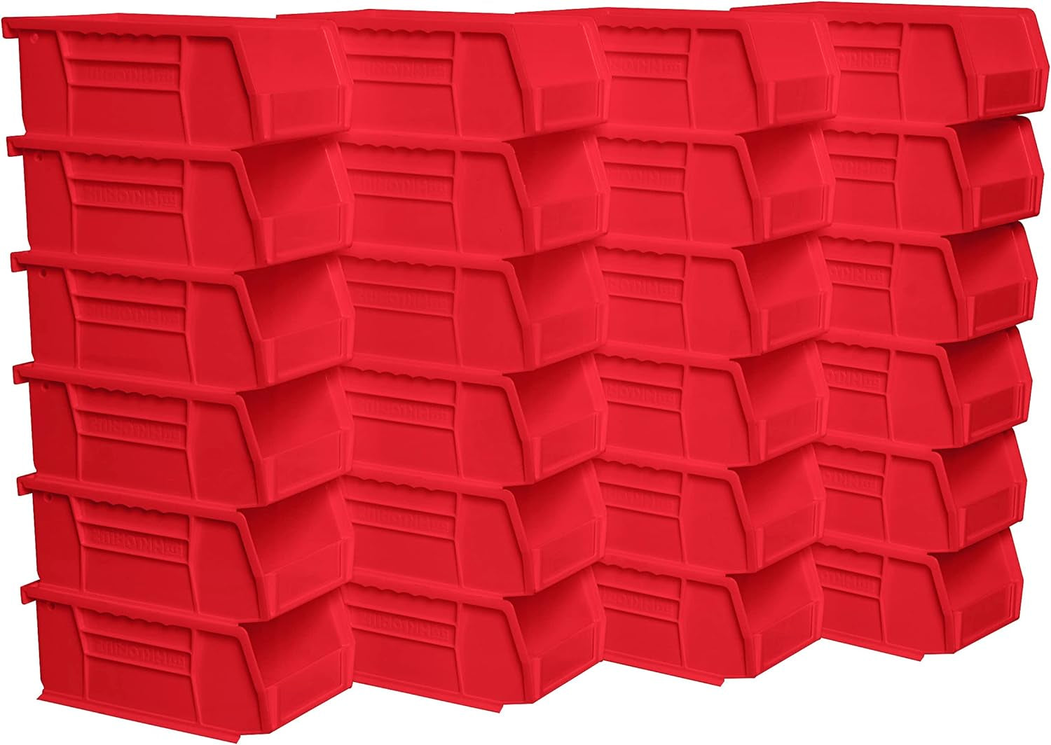 30220 Akrobins Plastic Storage Bins, Space-Saving Stackable Bins, Garage Organization Bins, Pantry Organization, Craft Storage, 7-Inch X 4-Inch X 3-Inch, Red, 24-Pack