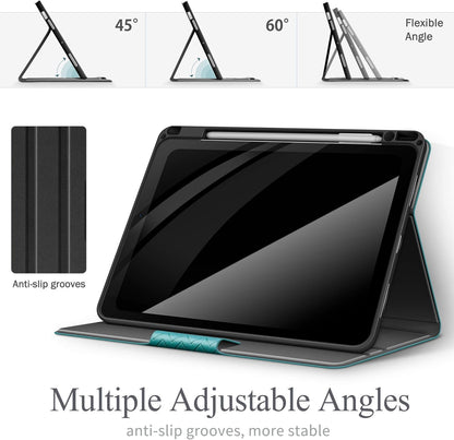 Case for Ipad Air 11 Inch(2024)/Ipad Air 5Th/4Th Generation (2022/2020) with Pencil Holder, Auto Sleep/Wake, Adjustable Angle (Green)