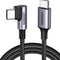 Right Angle USB C Cable 6.6FT 2-Pack, 60W USB C to USB C Cable 90 Degree Type C Cable for Iphone 16/15, Macbook Pro/Air, Ipad Pro 2022/Air 5/Mini 6, Galaxy S24/S23/S22, Pixel 8/7, Switch