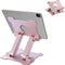 Tablet Stand,【Updated】 Adjustable Eye-Level Aluminum Solid Desktop Stand Holder,Compatible with Ipad Series,Microsoft Surface Series,Samsung,Kindle Fire,Etc.Up to 15'' Tablets-Pink
