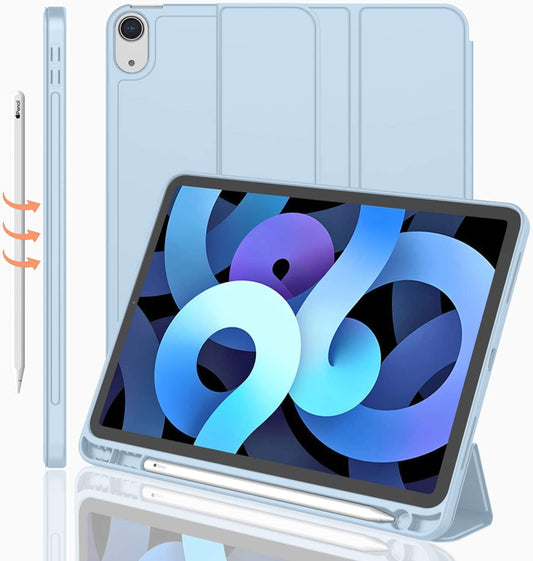 Ipad Air 11 Inch Case M2 2024, Ipad Air 5Th/4Th Generation Case 2022/2020 10.9 Inch with Pencil Holder, Trifold Stand Smart Case(Sky Blue)