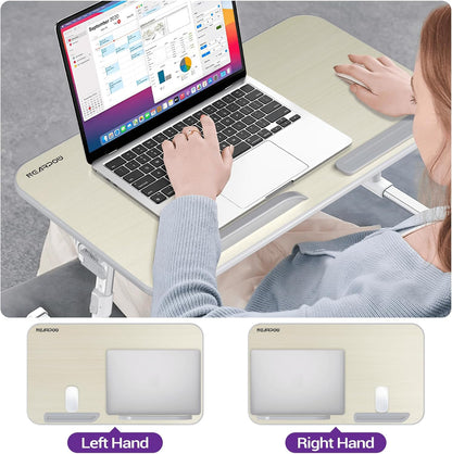 Laptop Bed Tray Table,  (Larger Size) Adjustable Laptop Bed Stand, Portable Standing Table with Foldable Legs, Foldable Lap Tablet Table for Sofa Couch Floor - Large Size