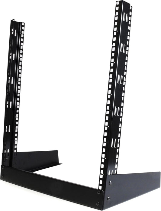2-Post 12U Desktop Server Rack, Small Open Frame 19In Computer Rack, Compact Network Rack for AV / Studio / Data / IT Equipment, Free Standing Two-Post Home/Office Rack , TAA (RK12OD)