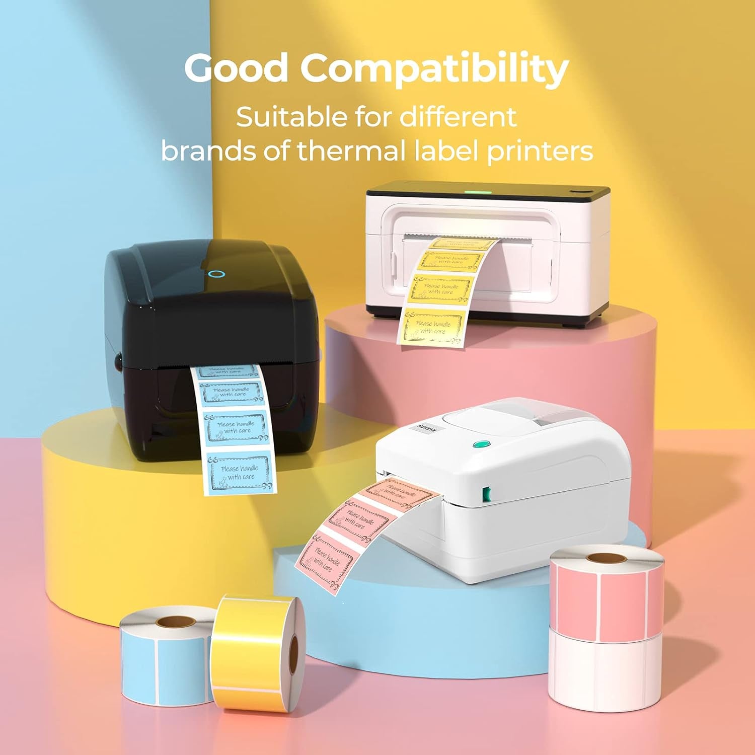 2.25"X1.25" Yellow Direct Thermal Labels, Self-Adhesive Address Shipping Thermal Stickers Label for Thermal Label Printer-1 Roll,1000 Labels